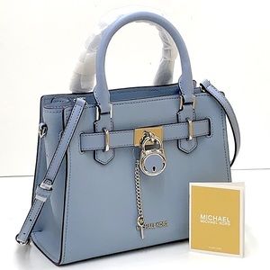 MICHAEL KORS HAMILTON SMALL SATCHEL PALE GOLD COLOR